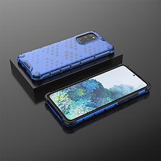 Custodia Silicone Trasparente Laterale 360 Gradi Cover AM2 per Samsung Galaxy S20 Plus 5G Blu