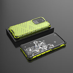 Custodia Silicone Trasparente Laterale 360 Gradi Cover AM2 per Samsung Galaxy S20 Ultra Verde