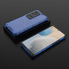 Custodia Silicone Trasparente Laterale 360 Gradi Cover AM2 per Vivo X60 Pro+ Plus 5G Blu