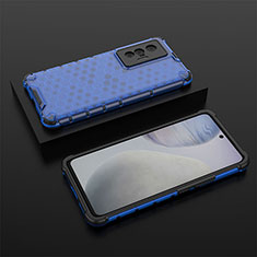 Custodia Silicone Trasparente Laterale 360 Gradi Cover AM2 per Vivo X70 5G Blu