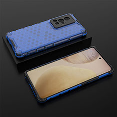 Custodia Silicone Trasparente Laterale 360 Gradi Cover AM2 per Vivo X70 Pro 5G Blu