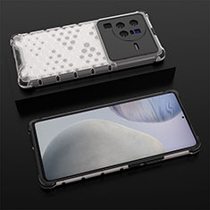 Custodia Silicone Trasparente Laterale 360 Gradi Cover AM2 per Vivo X80 Pro 5G Bianco