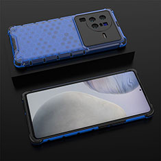 Custodia Silicone Trasparente Laterale 360 Gradi Cover AM2 per Vivo X80 Pro 5G Blu