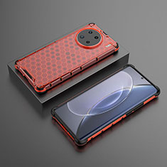 Custodia Silicone Trasparente Laterale 360 Gradi Cover AM2 per Vivo X90 Pro 5G Rosso