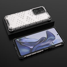 Custodia Silicone Trasparente Laterale 360 Gradi Cover AM2 per Xiaomi Mi 11T 5G Bianco