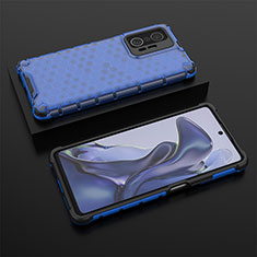 Custodia Silicone Trasparente Laterale 360 Gradi Cover AM2 per Xiaomi Mi 11T 5G Blu