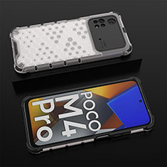 Custodia Silicone Trasparente Laterale 360 Gradi Cover AM2 per Xiaomi Poco M4 Pro 4G Bianco