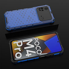 Custodia Silicone Trasparente Laterale 360 Gradi Cover AM2 per Xiaomi Poco M4 Pro 4G Blu