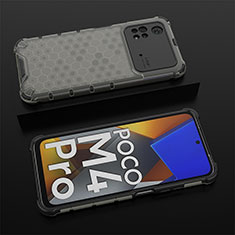 Custodia Silicone Trasparente Laterale 360 Gradi Cover AM2 per Xiaomi Poco M4 Pro 4G Nero
