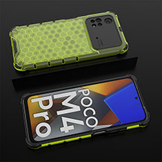 Custodia Silicone Trasparente Laterale 360 Gradi Cover AM2 per Xiaomi Poco M4 Pro 4G Verde