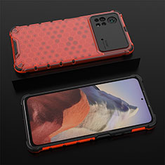 Custodia Silicone Trasparente Laterale 360 Gradi Cover AM2 per Xiaomi Poco X4 Pro 5G Rosso