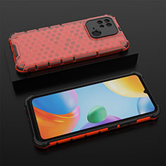 Custodia Silicone Trasparente Laterale 360 Gradi Cover AM2 per Xiaomi Redmi 10 India Rosso