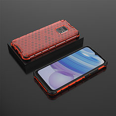 Custodia Silicone Trasparente Laterale 360 Gradi Cover AM2 per Xiaomi Redmi 10X 5G Rosso