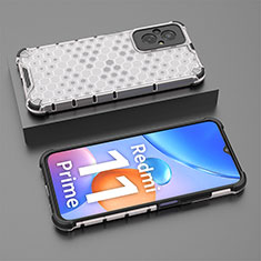Custodia Silicone Trasparente Laterale 360 Gradi Cover AM2 per Xiaomi Redmi 11 Prime 4G Bianco