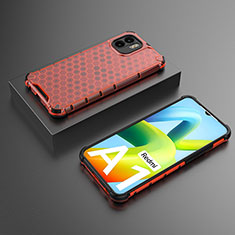 Custodia Silicone Trasparente Laterale 360 Gradi Cover AM2 per Xiaomi Redmi A2 Plus Rosso