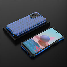 Custodia Silicone Trasparente Laterale 360 Gradi Cover AM2 per Xiaomi Redmi Note 10S 4G Blu