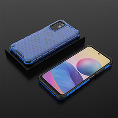 Custodia Silicone Trasparente Laterale 360 Gradi Cover AM2 per Xiaomi Redmi Note 10T 5G Blu