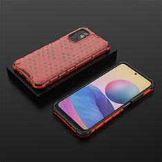 Custodia Silicone Trasparente Laterale 360 Gradi Cover AM2 per Xiaomi Redmi Note 10T 5G Rosso