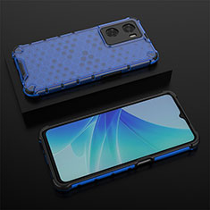 Custodia Silicone Trasparente Laterale 360 Gradi Cover AM3 per Oppo A77 4G Blu