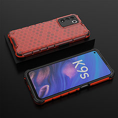 Custodia Silicone Trasparente Laterale 360 Gradi Cover AM3 per Oppo K9S 5G Rosso