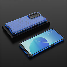 Custodia Silicone Trasparente Laterale 360 Gradi Cover AM3 per Oppo Reno6 Pro 5G Blu
