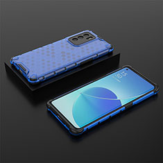 Custodia Silicone Trasparente Laterale 360 Gradi Cover AM3 per Oppo Reno6 Pro 5G India Blu