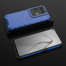 Custodia Silicone Trasparente Laterale 360 Gradi Cover AM3 per Oppo Reno8 Pro 5G Blu
