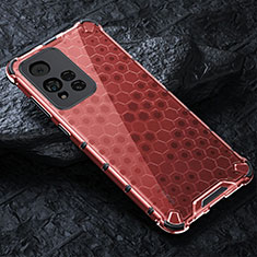 Custodia Silicone Trasparente Laterale 360 Gradi Cover AM3 per Xiaomi Poco X4 NFC Rosso