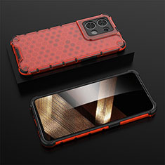 Custodia Silicone Trasparente Laterale 360 Gradi Cover AM3 per Xiaomi Redmi Note 13 5G Rosso