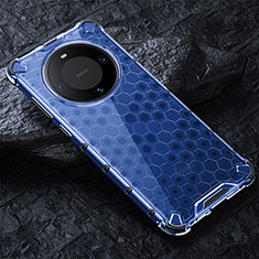 Custodia Silicone Trasparente Laterale 360 Gradi Cover AM4 per Huawei Mate 60 Pro Blu