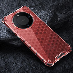 Custodia Silicone Trasparente Laterale 360 Gradi Cover AM4 per Huawei Mate 60 Pro+ Plus Rosso