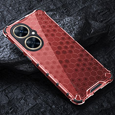 Custodia Silicone Trasparente Laterale 360 Gradi Cover AM4 per Huawei Nova 11i Rosso