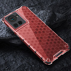 Custodia Silicone Trasparente Laterale 360 Gradi Cover AM4 per OnePlus Ace 5G Rosso