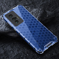 Custodia Silicone Trasparente Laterale 360 Gradi Cover AM4 per Vivo X70 5G Blu