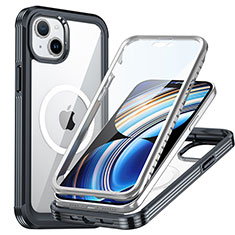 Custodia Silicone Trasparente Laterale 360 Gradi Cover con Mag-Safe Magnetic T01 per Apple iPhone 14 Nero
