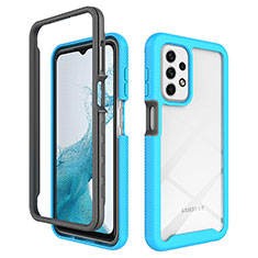 Custodia Silicone Trasparente Laterale 360 Gradi Cover JX1 per Samsung Galaxy A23 5G Cielo Blu