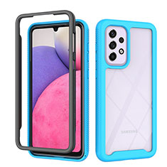 Custodia Silicone Trasparente Laterale 360 Gradi Cover JX1 per Samsung Galaxy A33 5G Cielo Blu