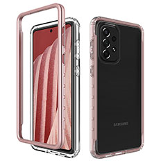 Custodia Silicone Trasparente Laterale 360 Gradi Cover JX1 per Samsung Galaxy A73 5G Oro Rosa