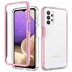 Custodia Silicone Trasparente Laterale 360 Gradi Cover JX1 per Samsung Galaxy M32 5G Rosa