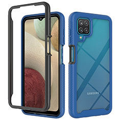 Custodia Silicone Trasparente Laterale 360 Gradi Cover JX2 per Samsung Galaxy A12 Blu