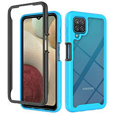 Custodia Silicone Trasparente Laterale 360 Gradi Cover JX2 per Samsung Galaxy A12 Cielo Blu