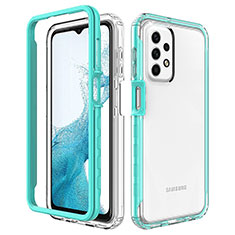 Custodia Silicone Trasparente Laterale 360 Gradi Cover JX2 per Samsung Galaxy A23 5G Cielo Blu