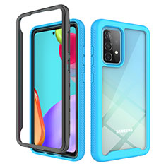 Custodia Silicone Trasparente Laterale 360 Gradi Cover JX2 per Samsung Galaxy A52s 5G Cielo Blu