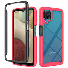 Custodia Silicone Trasparente Laterale 360 Gradi Cover JX2 per Samsung Galaxy M12 Rosso