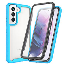 Custodia Silicone Trasparente Laterale 360 Gradi Cover M01 per Samsung Galaxy S23 Plus 5G Cielo Blu