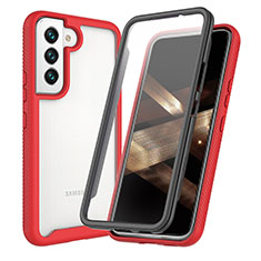 Custodia Silicone Trasparente Laterale 360 Gradi Cover M01 per Samsung Galaxy S24 5G Rosso