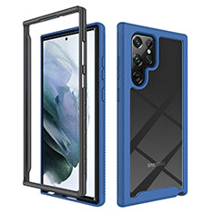 Custodia Silicone Trasparente Laterale 360 Gradi Cover M02 per Samsung Galaxy S23 Ultra 5G Blu