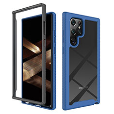 Custodia Silicone Trasparente Laterale 360 Gradi Cover M02 per Samsung Galaxy S24 Ultra 5G Blu