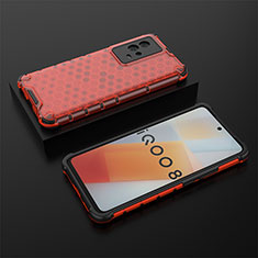 Custodia Silicone Trasparente Laterale 360 Gradi Cover M02 per Vivo iQOO 8 5G Rosso
