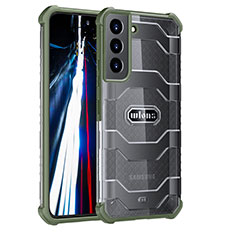 Custodia Silicone Trasparente Laterale 360 Gradi Cover M06 per Samsung Galaxy S21 FE 5G Verde Pastello